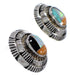 Multicolor Inlay And Authentic Sterling Silver Post Earrings AS34562